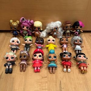 LOL Surprise Doll Lot Of 18 With Outfits Hair Shoes Glitter